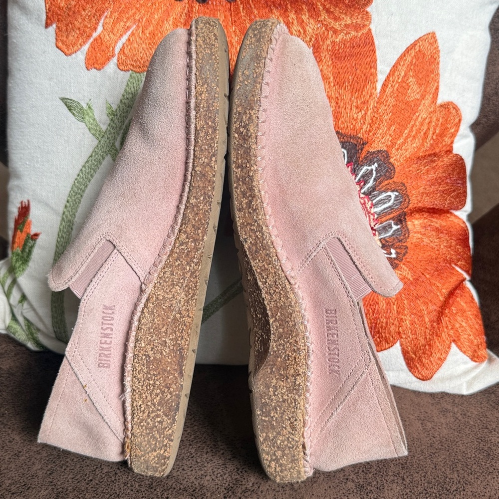 BIRKENSTOCK CALLAN SUEDE LEATHER CONVERTIBLE SLIP ON LOAFER FLATS CORK VGUC 39E - Picture 9 of 15